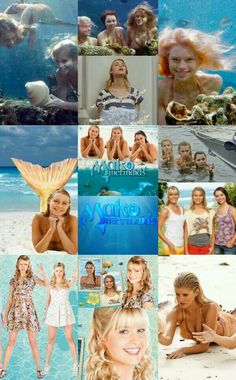 the collage shows many different pictures of women in bikinis and swimsuits