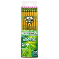 Brand: TiconderogaColor: YellowFeatures: The World's Best Pencil with an exclusive #2 HB graphite core formula provides extra smooth performanceSix 24-count boxes (total of 144 pencils)Crafted from reforested quality cedar woodClassic yellow barrel, black core writing with latex-free erasersEarn free supplies - Visit the Prang Power website for program informationDetails: With a rich heritage, and origins dating back to 1795, the Dixon Ticonderoga Company throughout history has made its mark through quality, integrity, respect and perseverance. Today Dixon Ticonderoga continues to make its mark manufacturing and marketing writing instruments, art supplies and tools for self-expression. The Ticonderoga is the world's best pencil. A satin smooth finish enhances writing comfort while an exclu Samaritan's Purse, Best Pencil, Led Pencils, Best Teacher Gifts, Cool School, School Things, Pencil Boxes