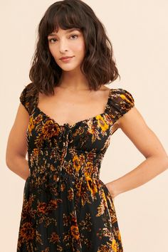 Rent Floral Burnout Velvet Midi Dress from Nuuly. Pick 6 items for $98/month. Free shipping + returns. Dark Autumn Romantic, Vampy Style, Dark Floral Dress, Luanna Perez, Rent Dresses, Silk Noil, Dark Autumn, Burnout Velvet, Velvet Midi Dress