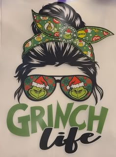 the grinch life logo has been designed to look like a man's head