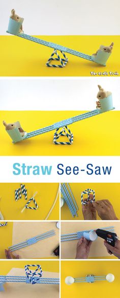 the instructions for how to make an origami mouse with straws and tape