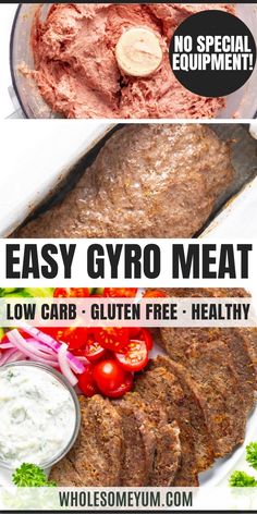 Gyro Meat Recipe: How To Make Gyros Keto Gyro Recipe, How To Cook Gyro Meat, Homemade Gyro Meat Ground Lamb, How To Make Donair Meat, Easy Greek Gyros, Gyro Ground Beef, Keto Gyro Meat, Air Fryer Gyro Meat, Gyros With Ground Lamb