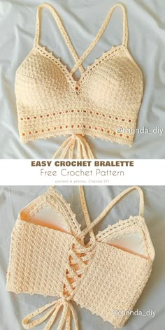 crochet bralet free pattern and instructions to make it in any size or color