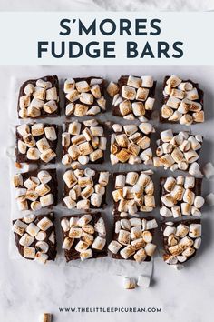 s'mores fudge bars with marshmallows on top