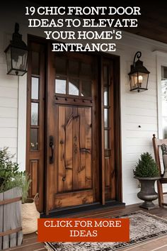 front door with the words, 19 chic front door ideas to elevate your home's entrance click for more ideas