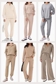 Embrace comfort with the cutest matching lounge sets perfect for the cooler months! Whether you prefer a quarter or half zip top, joggers, or wide leg pants, these sets from Amazon offer cozy styles for lounging at home or running errands. Choose from a variety of colors and styles including trendy cargo pants and comfy wide leg options. Shop these lounge outfits for a stylish and relaxed look this season! Matching Leisure Set, Postpartum Lounge Set, Wide Leg Lounge Pants Outfit, Lounge Pants Outfit, Lounge Wear Ideas, Lounge Set Outfit, Trendy Cargo Pants, Matching Lounge Set, Casual Date Night Outfit