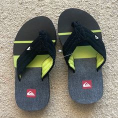 Quiksilver Sandals Flip Flops Bnwt Size 12 New Color, Size 12, Color, Black