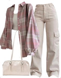 Aesthetic Outfit Ideas For Women, Cargo Pants Outfit School, Cute Pink Outfits For School, Libra Style Fashion, Art School Aesthetic Outfit, Styling Cargo Pants Women, H And M Outfits, Cute Cargo Pants Outfits, Modest Everyday Outfits