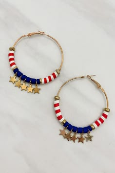 the stars and stripes hoop earrings