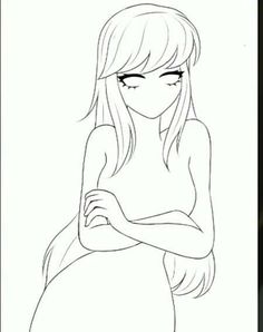 a drawing of a girl with her arms crossed