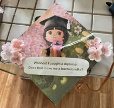 Animal Crossing Graduation Cap, Jam Aesthetic, Diorama Paper, Aesthetic Floor, Wallpaper Facebook, College Grad Cap Ideas, Graduation Cap Decoration Diy, Grad Cap Designs, Black Korean