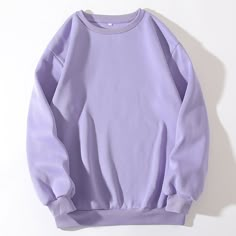 Casual Minimalist Outfit, Chic Fall Fashion, Mini Robes, Round Neck Sweaters, Fleece Sweater, Loose Tops, Purple Fashion, Fall Fashion Outfits, Fall Sweaters