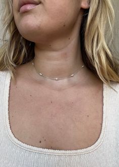 Necklace features freshwater seed pearl stations on cable chains. 13-15" Circle spring clasp with 2" extender Sterling silver Silver Beaded Pearl Chain Choker Necklace, Silver Beaded Pearl Choker Necklace, Silver Beaded Pearl Choker, Dainty Silver Pearl Choker, Adjustable Silver Pearl Drop Choker, Cool Clothing, Scarf Men, Seed Pearl, Mens Skin Care