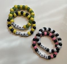 Bracelets inspired but the new MCR return and era! Buy your favorite or a pack of all four and save three dollars :) Mcr Bracelet Pattern, Slipknot Beaded Bracelet, Mcr Kandi Pattern, Mcr Bracelet, Horror Beaded Bracelet, Bracelets Kandi, Bi Flag, Diy Kandi Bracelets, Diy Kandi