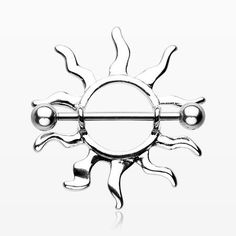 a metal sun with two spikes on it