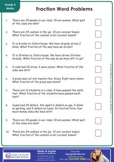 the worksheet for fraction word problems