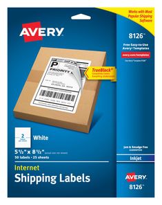 avery shipping labels on a box