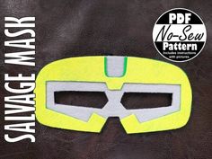 an image of a yellow eye mask with text over it that reads, ppf mrs sew pattern