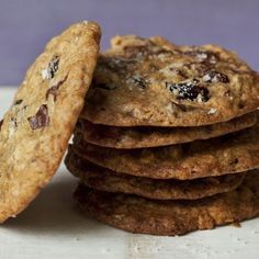 a stack of cookies sitting on top of a table