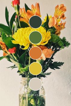 a vase filled with lots of flowers on top of a table