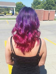 Red Purple Ombre Hair, Red And Purple Ombre Hair, Red Pink And Purple Hair, Purple And Red Hair Ombre, Purple Pink Ombre Hair