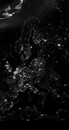 the earth at night from space