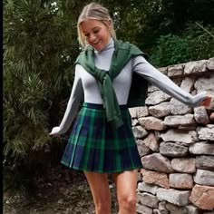 Green & Navy Plaid Mini Skirt With Pleats. Brand New With Tags!! Green Plaid Skirt Set, Long Sleeve Plaid Skirt, Plaid Navy Blue Skirt, Cute Green Plaid Skirt, Irish Plaid Skirt, Emerald Green Plaid Skirt, Preppy Winter Skirt, Green Plaid School Skirt, Beret And Pleated Skirt