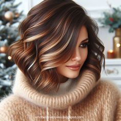 Winter Hair Colors for Brunettes Vivid Hair Color Ideas For Winter, Highlights For Medium Skin Tone, Unique Winter Hair Colors, Colourful Highlights Brown Hair, Winter Hair Color For Brunettes Short, Winter 2025 Hair Color Trends, Toffee Highlights On Dark Hair, Winter Highlights For Brunettes, Hair Color 2025 Trends Women