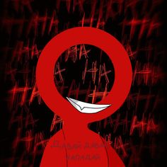 an animated red figure with the words abra naafl on it's face