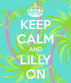 a poster with palm trees and a crown on it that says keep calm and lilly on