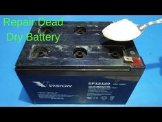 an image of a car battery with the words repair dead dry battery