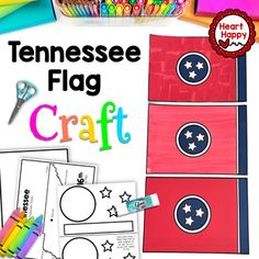 the tennessee flag craft is ready to be made with colored crayons and markers