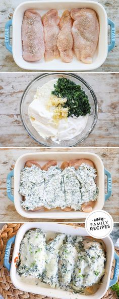 the steps to make chicken parmesan casserole with spinach and cheese