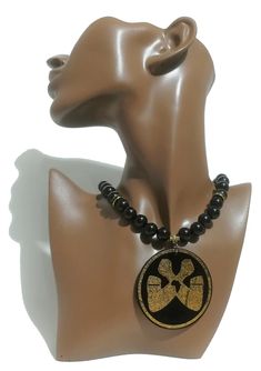 Afrocentric Wakanda Semi Choker Reversible Necklace - Etsy Africa Symbol, Forever Symbol, Black Unity, Crossed Arms, Afrocentric Earrings, Far Rockaway, African Symbols, Afrocentric Art, Pendent Necklace