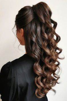 Half Down Prom Hairstyles, Half Up Half Down Prom, Down Prom Hairstyles, Hairstyle For Prom, Trendy We Fryzurach, Curly Prom Hair, Half Up Half Down Hair Prom, Bridal Hair Inspiration, Prom Hair Down