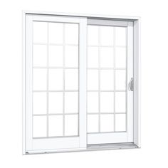 an open sliding glass door on a white background