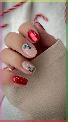 Celebrate romance with Heartfelt Valentine's Nail Ideas! Explore cute nail designs perfect for your romantic celebration. From heartwarming patterns to delicate accents, these nail ideas will add a touch of love to your Valentine's Day look. Express your affection with these heartfelt manicure inspirations! #HeartfeltNails #ValentinesNailIdeas #RomanticManicure #UñasDeSanValentín Christmas Themed Gel Nails, Gel Nail Designs December, Chirmast Nails, Short Nails Inspiration Christmas, Christmas Nails Builder Gel, Cute Nail Ideas For Christmas, Xmas Biab Nails, Christmassy Nails Simple, Grandma Nails Designs