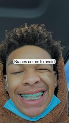 Clear Brackets With Colored Bands, Brasses Teeth Color, Grey Braces Bands, 2 Braces Colors Ideas, Dark Braces Colors, Braces Colours That Make Your Teeth Look Whiter, Aqua Braces Color, Aqua Braces