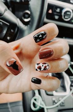 #cows #nails #nailinspo #aesthetic #foryoupage Cows Nails, Western Style Nails, Country Glam