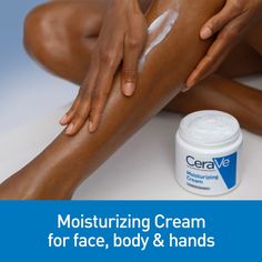 Developed with dermatologists, CeraVe Moisturizing Cream has a unique formula that provides 24-hour hydration and helps restore the protective skin barrier with three essential ceramides (1,3,6-II). This rich, non-greasy, fast-absorbing formula is ideal for sensitive skin on both the face and body. Non-comedogenic, Fragrance-free, Oil-free, Hypoallergenic. Gentle & Non-Irritating formula. Suitable for sensitive skin Provides 24-hour hydration and helps restore the protective skin barrier with th Cerave Moisturizer, Cerave Skincare, Face Moisturizer For Dry Skin, Hyaluronic Acid Moisturizer, Cerave Moisturizing Cream, Moisturizing Face Cream, Glow Skin, Cream For Dry Skin, Hydrating Moisturizer