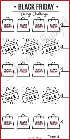 black friday shopping challenge worksheet