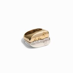 This two tone set of nesting rings feature similar, but slightly different faces. Give one ring to your BFF and wear as friendship rings, or keep them together and wear as a two tone statement nesting ring stack. Nesting Rings, Nesting Ring, Different Faces, Best Gift Cards, Halo Necklace, Friendship Rings, Gold Bond, Feminine Women, Ring Stack