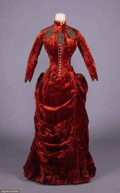 Upcoming Sales 1880s Dress, 19th Century Women, Dress History, Burnt Sienna, Clothing And Textile