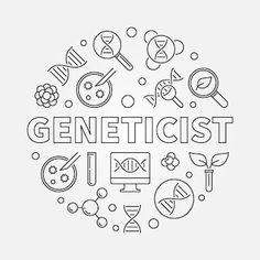 the word geneticist surrounded by icons