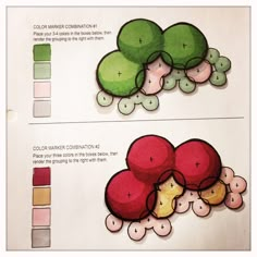 an image of some food that is in the color chart for each type of item