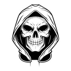 a skull wearing a hoodie with its eyes closed