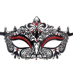 PRICES MAY VARY. Well Made-Made of superior metal material, created with laser-cutting technology design work, good quality, sturdy and durable. Exquisite workmanship, rhinestones are filmly attached on the mask, no flaking of paint, no discoloration, no irritating skin. Color: Black frame+red stones. Size: About 18*9 cm(W*H). Beautiful Womens Masquerade Mask-Intricate design, perfect size, beautifully detailed, unique style, venetian mask is elegantly decorated with brilliant red rhinestones. A Red Masquerade Mask, Crown Mask, Red Masquerade, Masquerade Halloween Costumes, Masquerade Mask Black, Black Masquerade, Black Widow Costume, Black Masquerade Mask, Luxury Mask