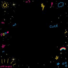 a black background with colorful stars and numbers