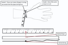 a drawing shows how to measure the length of a hand with a ruler on it