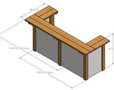 an image of a bench with measurements for the top and bottom section, including two doors